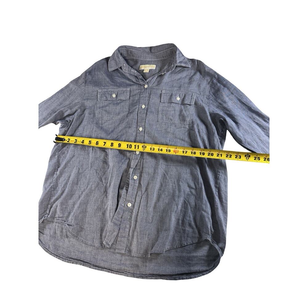 Michael Kors Chambray Button Front Utility Shirt Women’s Medium - Picture 3 of 6